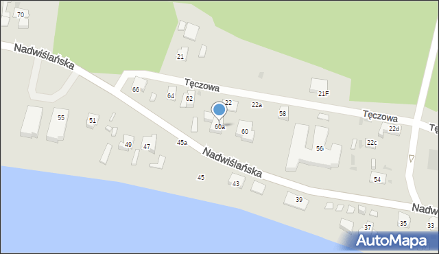 Gdańsk, Nadwiślańska, 60a, mapa Gdańska