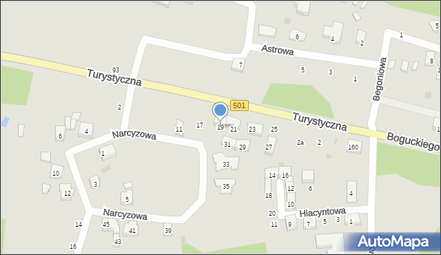 Gdańsk, Narcyzowa, 19, mapa Gdańska