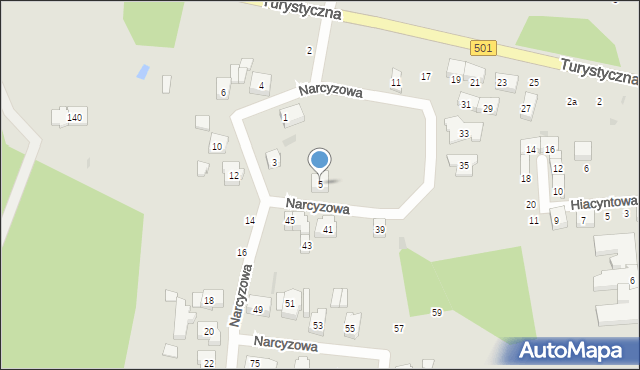 Gdańsk, Narcyzowa, 5, mapa Gdańska