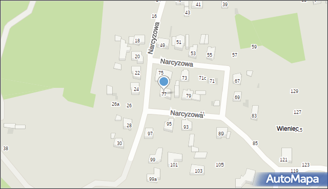 Gdańsk, Narcyzowa, 77, mapa Gdańska