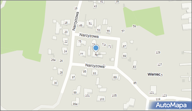 Gdańsk, Narcyzowa, 79, mapa Gdańska