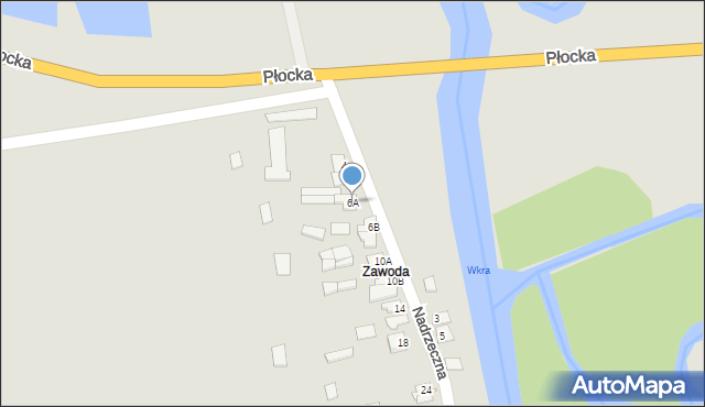 Glinojeck, Nadrzeczna, 6A, mapa Glinojeck