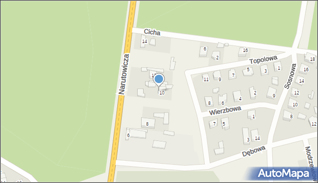 Gomunice, Narutowicza Gabriela, 10a, mapa Gomunice