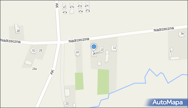 Górki, Nadrzeczna, 15, mapa Górki