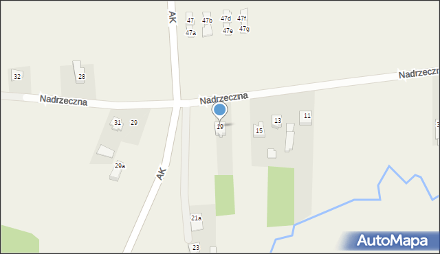 Górki, Nadrzeczna, 19, mapa Górki