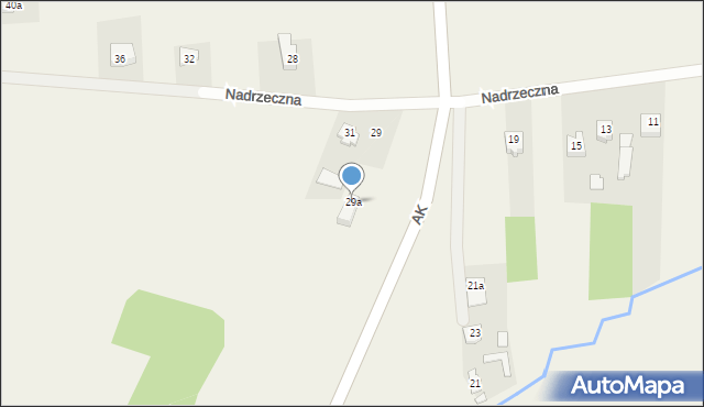 Górki, Nadrzeczna, 29a, mapa Górki