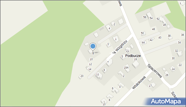 Górki Wielkie, Na Wzgórzu, 8, mapa Górki Wielkie