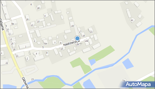 Gorzków-Osada, Nadrzeczna, 14, mapa Gorzków-Osada