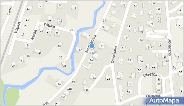 Gościcino, Nadrzeczna, 13B, mapa Gościcino