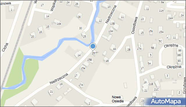 Gościcino, Nadrzeczna, 15, mapa Gościcino