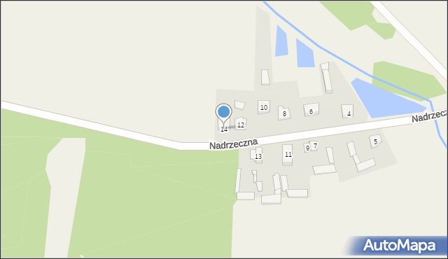 Grębków, Nadrzeczna, 14, mapa Grębków