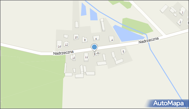 Grębków, Nadrzeczna, 9, mapa Grębków