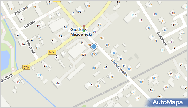 Grodzisk Mazowiecki, Nadarzyńska, 89A, mapa Grodzisk Mazowiecki