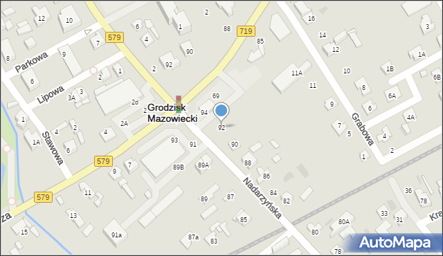 Grodzisk Mazowiecki, Nadarzyńska, 92, mapa Grodzisk Mazowiecki