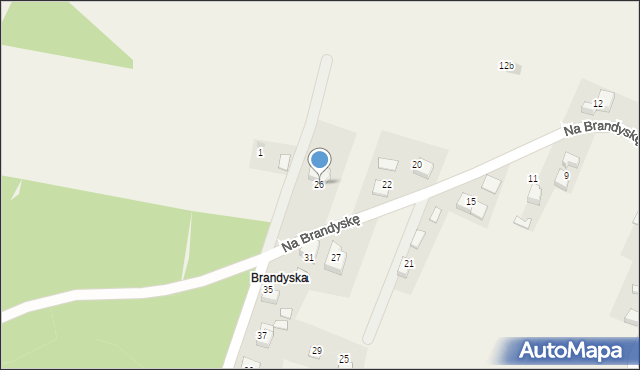 Grojec, Na Brandyskę, 26, mapa Grojec