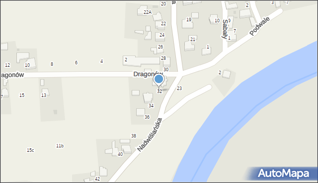 Gromiec, Nadwiślańska, 32, mapa Gromiec