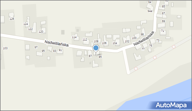 Gromiec, Nadwiślańska, 87a, mapa Gromiec