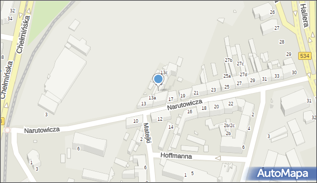 Grudziądz, Narutowicza Gabriela, 15a, mapa Grudziądza