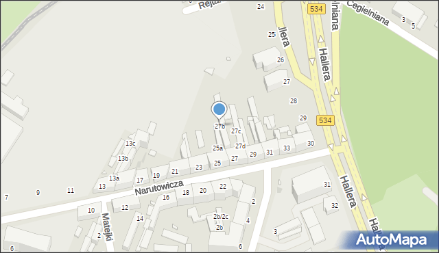 Grudziądz, Narutowicza Gabriela, 27b, mapa Grudziądza