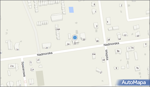 Grzybowo, Nadmorska, 22, mapa Grzybowo