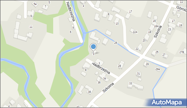 Hecznarowice, Nadbrzeżna, 1, mapa Hecznarowice