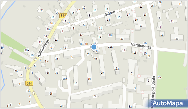 Hrubieszów, Narutowicza Gabriela, 9a, mapa Hrubieszów