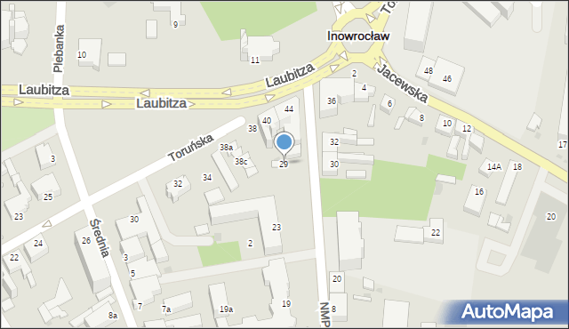 Inowrocław, Najświętszej Marii Panny, 29, mapa Inowrocławia