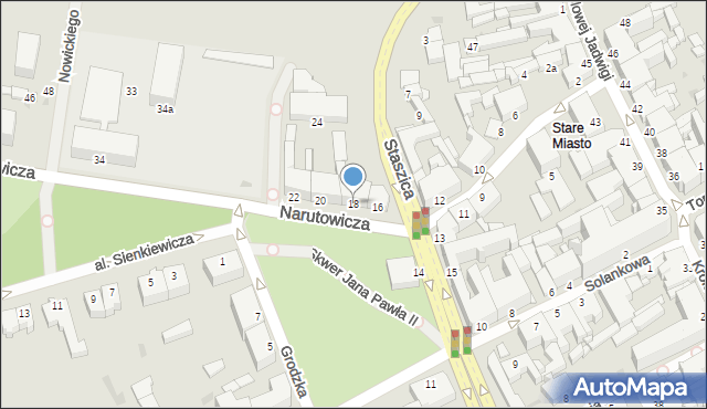 Inowrocław, Narutowicza Gabriela, prezydenta, 18, mapa Inowrocławia