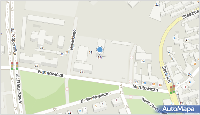 Inowrocław, Narutowicza Gabriela, prezydenta, 34a, mapa Inowrocławia