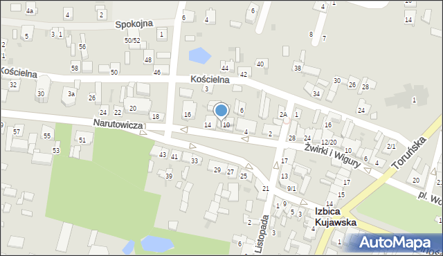 Izbica Kujawska, Narutowicza Gabriela, 12, mapa Izbica Kujawska