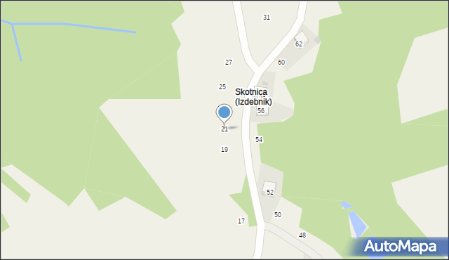 Izdebnik, Nad Stawami, 21, mapa Izdebnik