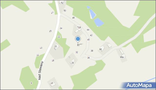 Izdebnik, Nad Stawami, 30, mapa Izdebnik