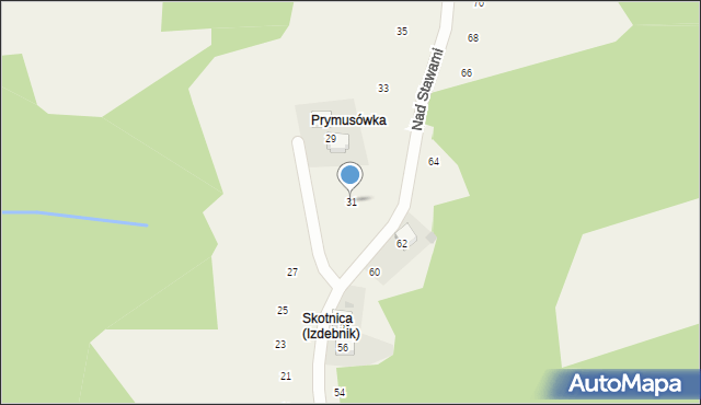 Izdebnik, Nad Stawami, 31, mapa Izdebnik