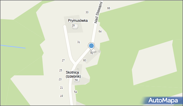 Izdebnik, Nad Stawami, 62, mapa Izdebnik