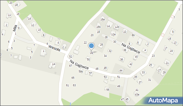 Jackowo, Na Gajówce, 24, mapa Jackowo