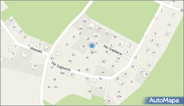 Jackowo, Na Gajówce, 32, mapa Jackowo