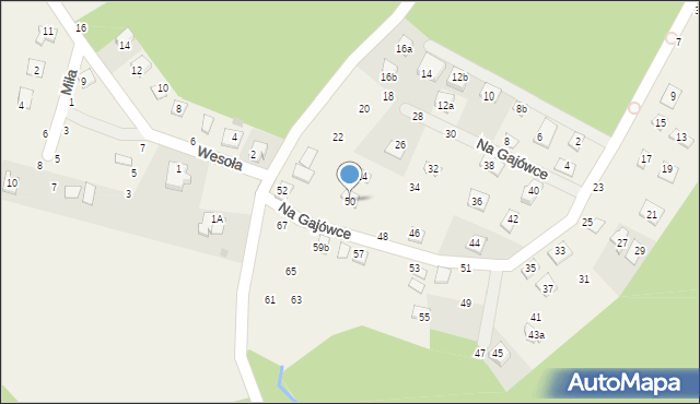 Jackowo, Na Gajówce, 50, mapa Jackowo