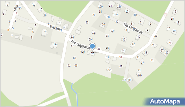 Jackowo, Na Gajówce, 57, mapa Jackowo
