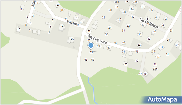 Jackowo, Na Gajówce, 65, mapa Jackowo