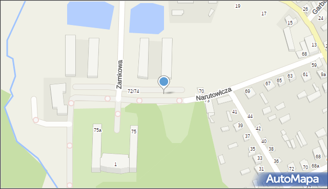 Janów Podlaski, Narutowicza Gabriela, 72/74, mapa Janów Podlaski