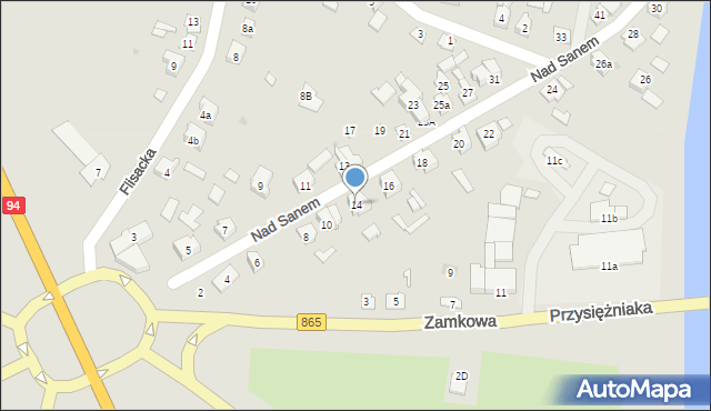 Jarosław, Nad Sanem, 14, mapa Jarosławia