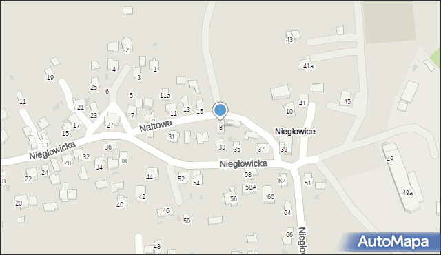 Jasło, Naftowa, 8, mapa Jasła