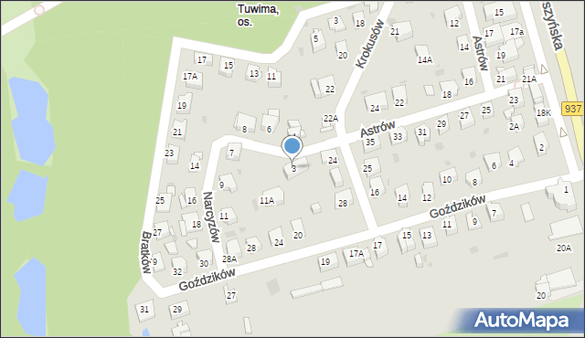 Jastrzębie-Zdrój, Narcyzów, 3, mapa Jastrzębie-Zdrój