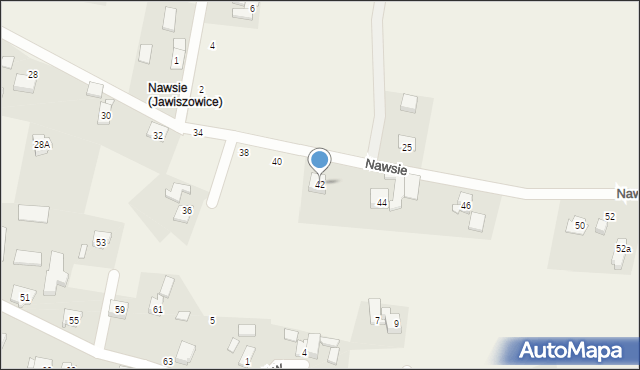 Jawiszowice, Nawsie, 42, mapa Jawiszowice