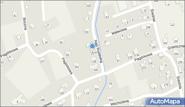 Jaworze, Nad Rudawką, 22, mapa Jaworze