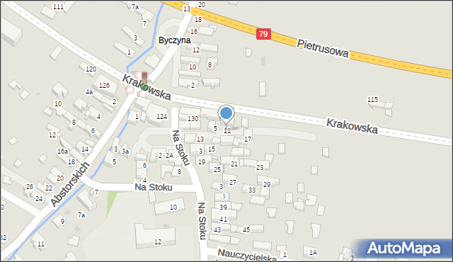 Jaworzno, Na Stoku, 11, mapa Jaworzno