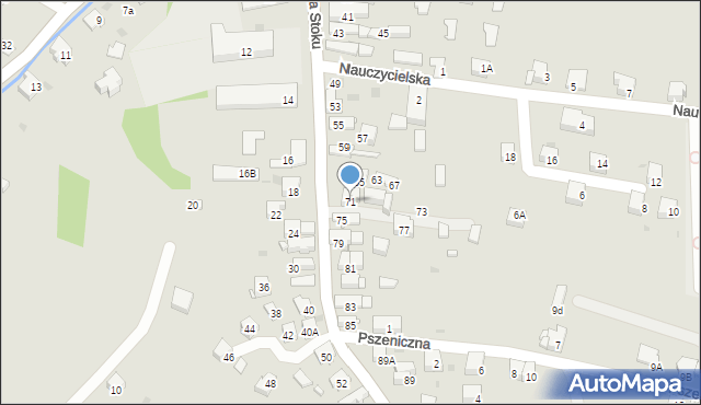 Jaworzno, Na Stoku, 71, mapa Jaworzno