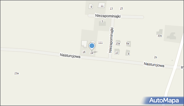 Kalinówka, Nasturcjowa, 14, mapa Kalinówka