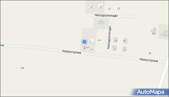 Kalinówka, Nasturcjowa, 16, mapa Kalinówka