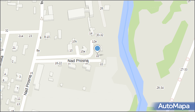 Kalisz, Nad Prosną, 12, mapa Kalisza